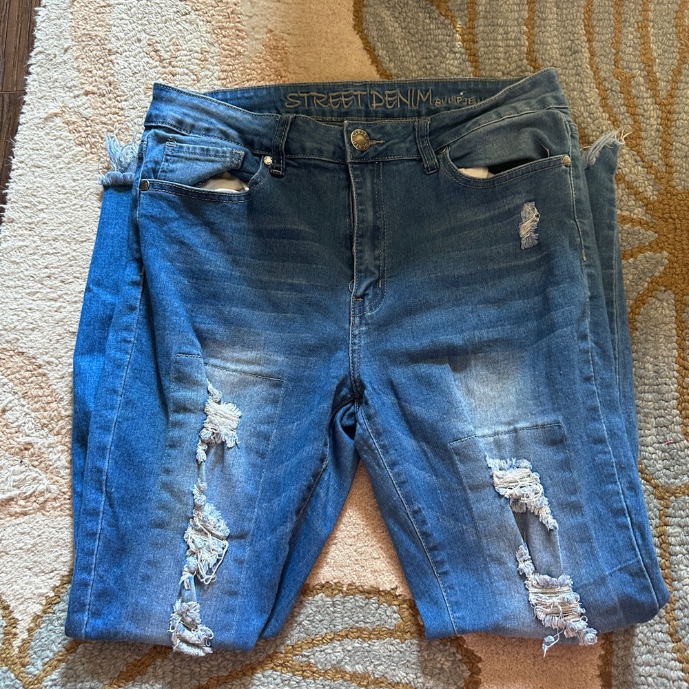 Distressed jeans